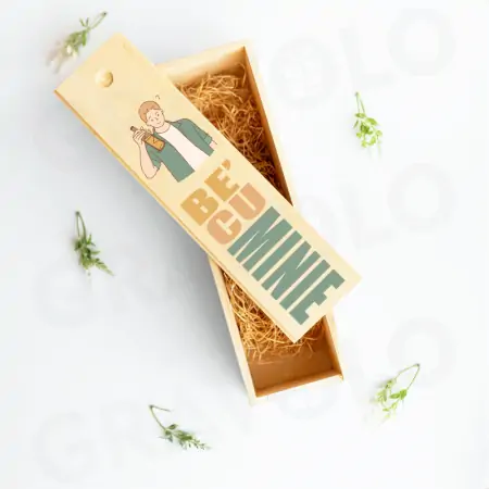 Cutii de vin personalizate - Cutie lemn personalizata pentru sticle "Be' Cu Minie" 