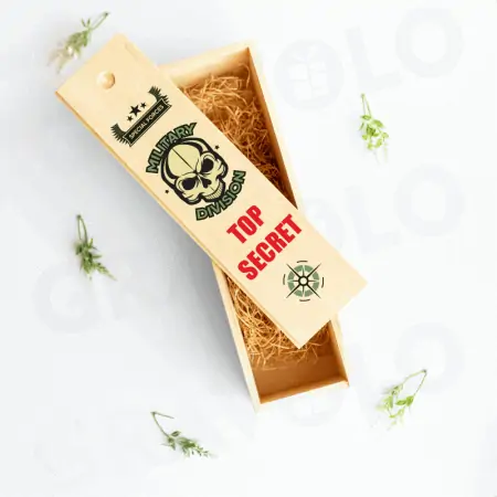  Cutie lemn personalizata pentru sticle "TOP SECRET, ARMY" [1]