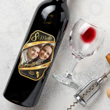 Eticheta personalizata pentru sticla de vin "8 Martie" [1]