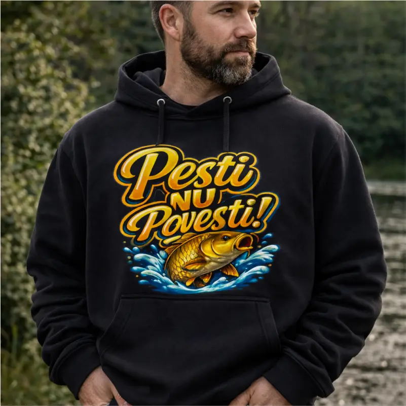 Hanorac Pescuit - Hanorac-personalizat-Pesti-nu-povesti