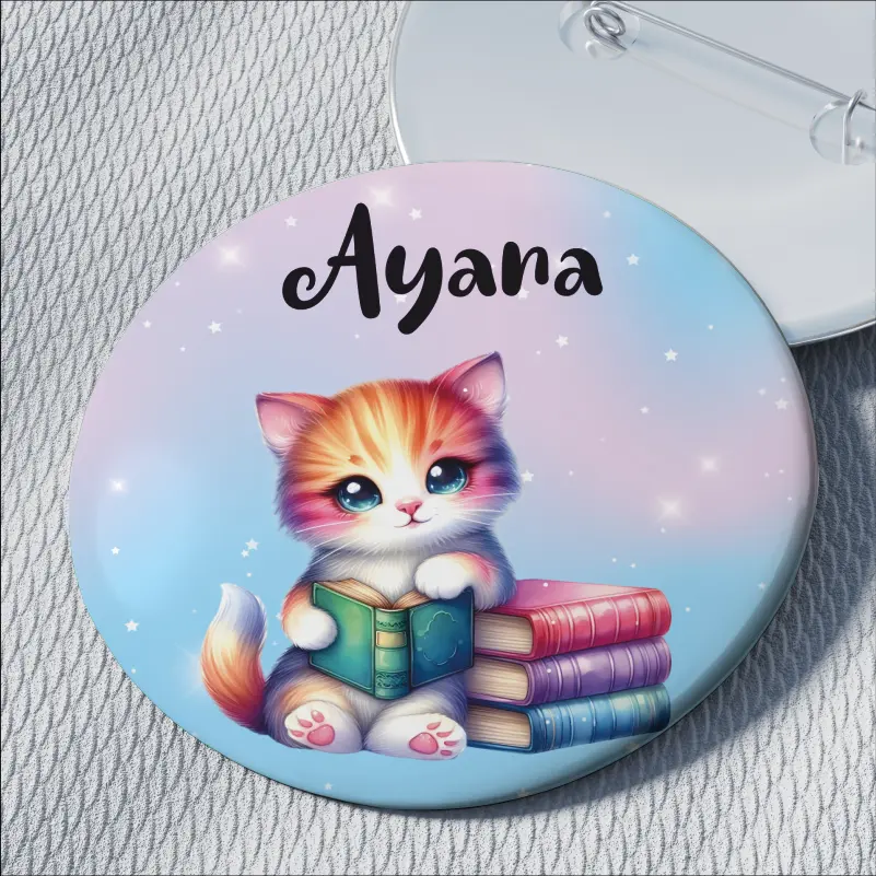 Back to School - Insigna-personalizata-cu-numele-copilului-model-pisica