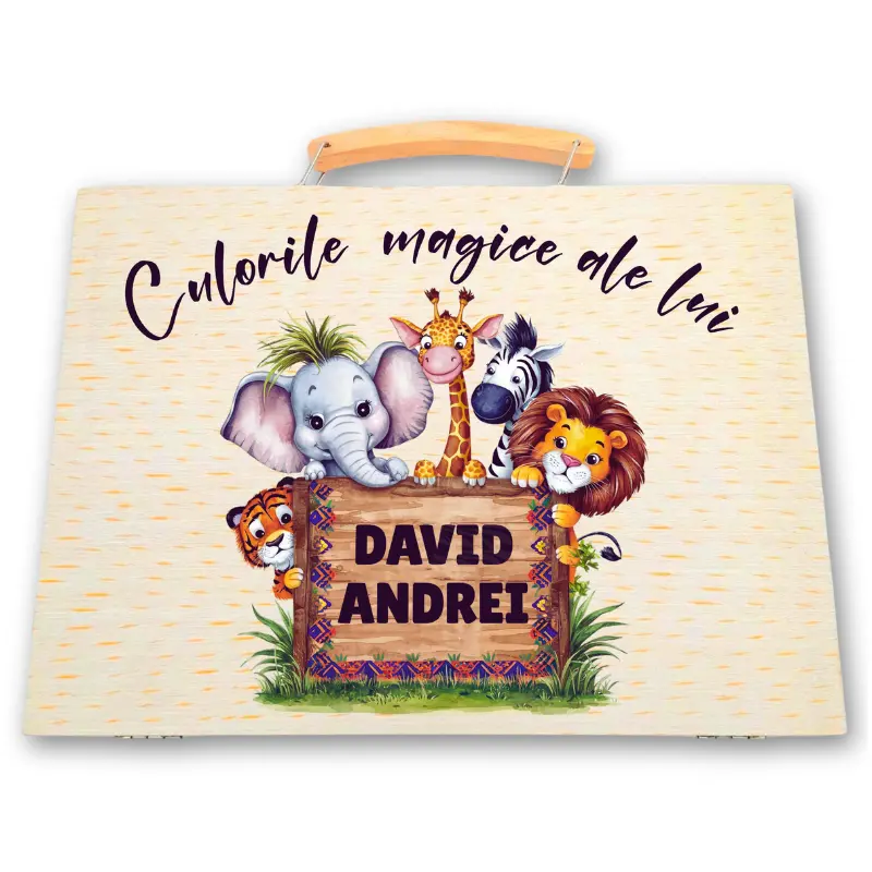 Kit-Complet-pentru-Pictura-si-Desen-Personalizat-pentru-baieti-Safari