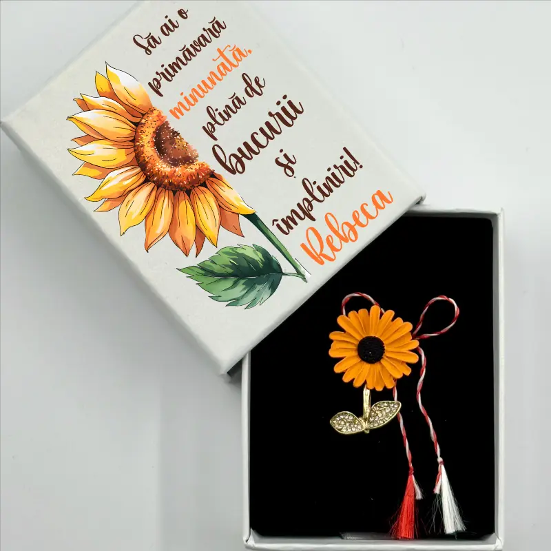 Martisoare pentru Copii - martisor-brosa-floarea-soarelui