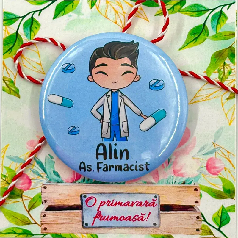 Martisoare pentru Doctori - martisor-personalizat-insigna-pentru-asistent-farmacist