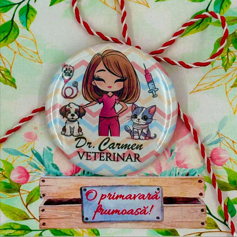 Martisoare - Martisor-personalizat-insigna-pentru-medic-veterinar