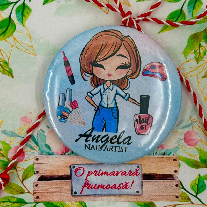 Martisoare - Martisor-personalizat-insigna-pentru-nail-artist