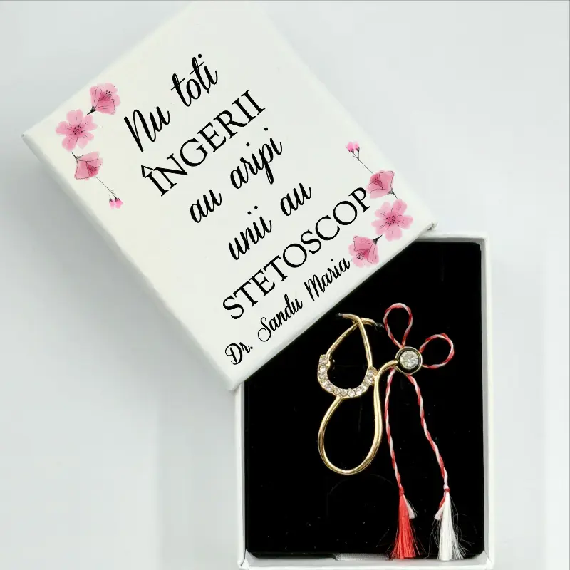 Martisoare - Martisor stetoscop brosa medic