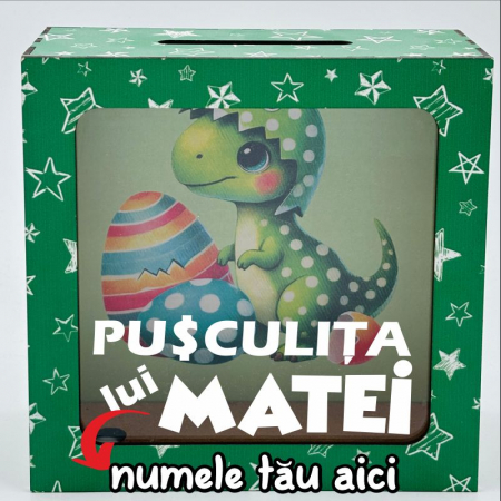 Cadouri de Paște - pusculita-personalizata-cu-nume-model-dinozaur-de-paste