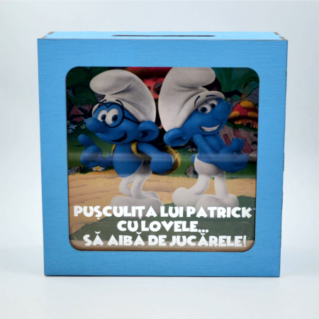 Cadouri Copii - pusculita-strumf-personalizata-cu-nume