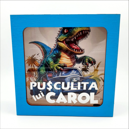 Pusculite personalizate - Pusculita-T-rex-personalizata-cu-nume