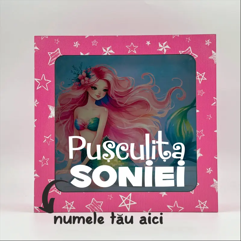 Cadouri Copii - Pusculita-personalizata-cu-nume-Sirena