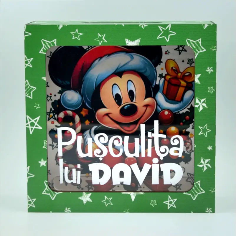 Articole de Craciun - pusculita-personalizata-de-craciun-cu-mickey-mouse