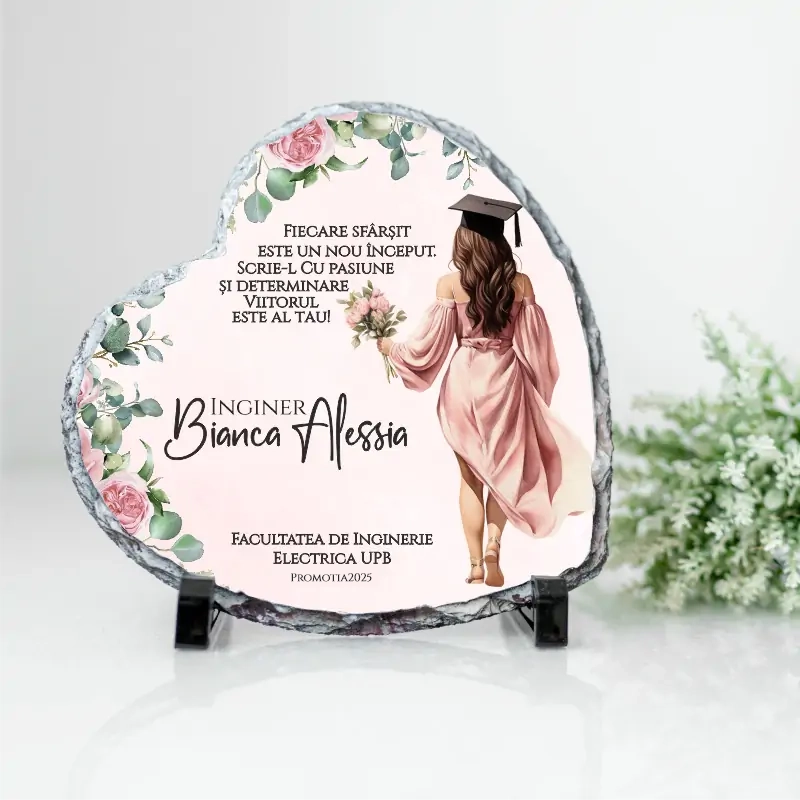Tablouri personalizate - Rama-foto-Absolventa-in-forma-de-inima