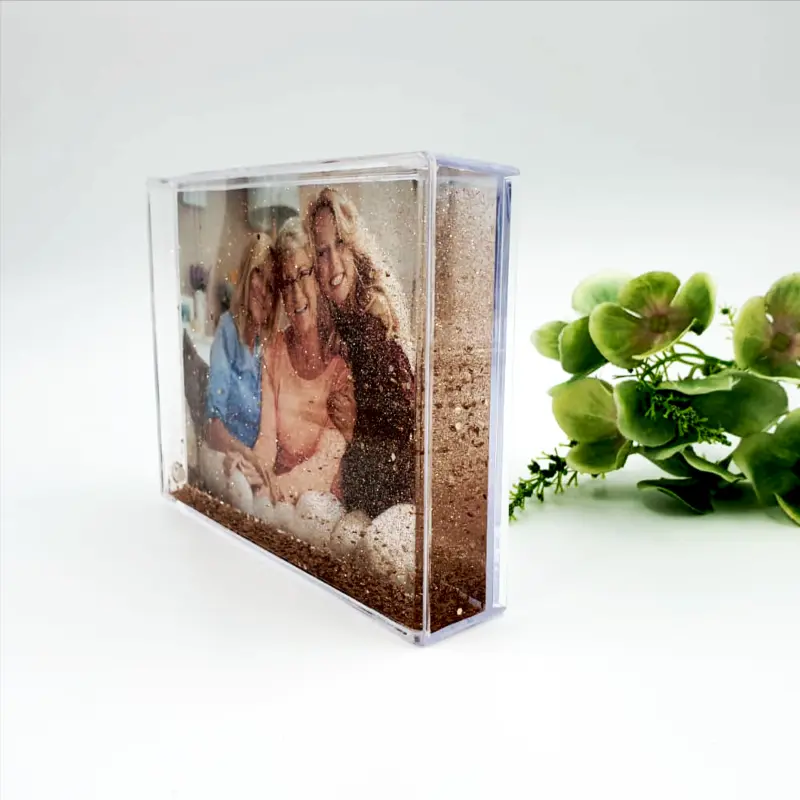 Rama foto personalizata cu lichid si sclipici auriu [1]