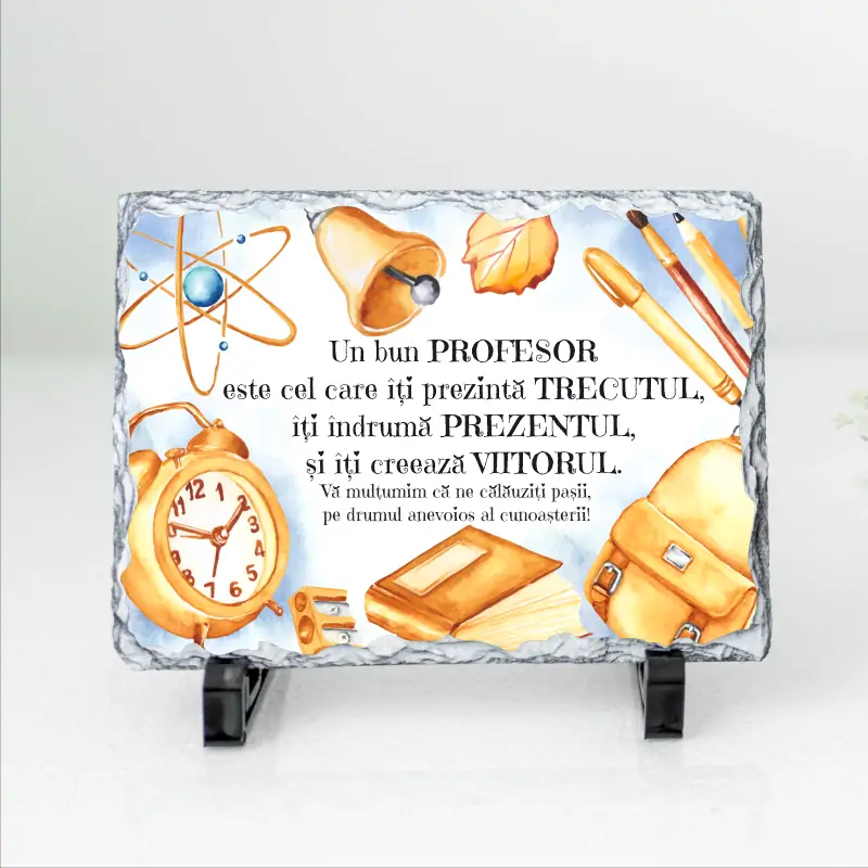 Cadouri Profesori - Rama-foto-personalizata-din-ardezie-piatra naturala-pentru-profesor-diriginte