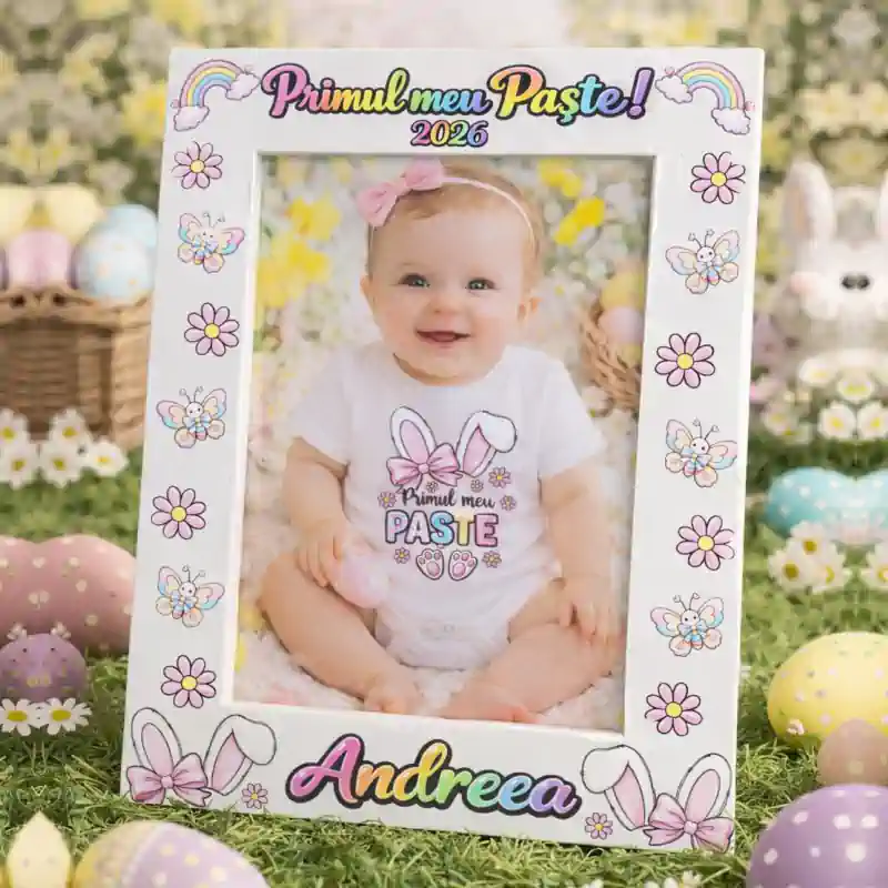 Ocazii - Rama-foto-personalizata-Primul-meu-Paste-Iepuras