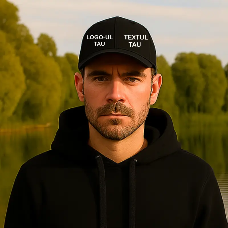Pentru el - sapca‑neagra‑personalizata‑textul‑tau