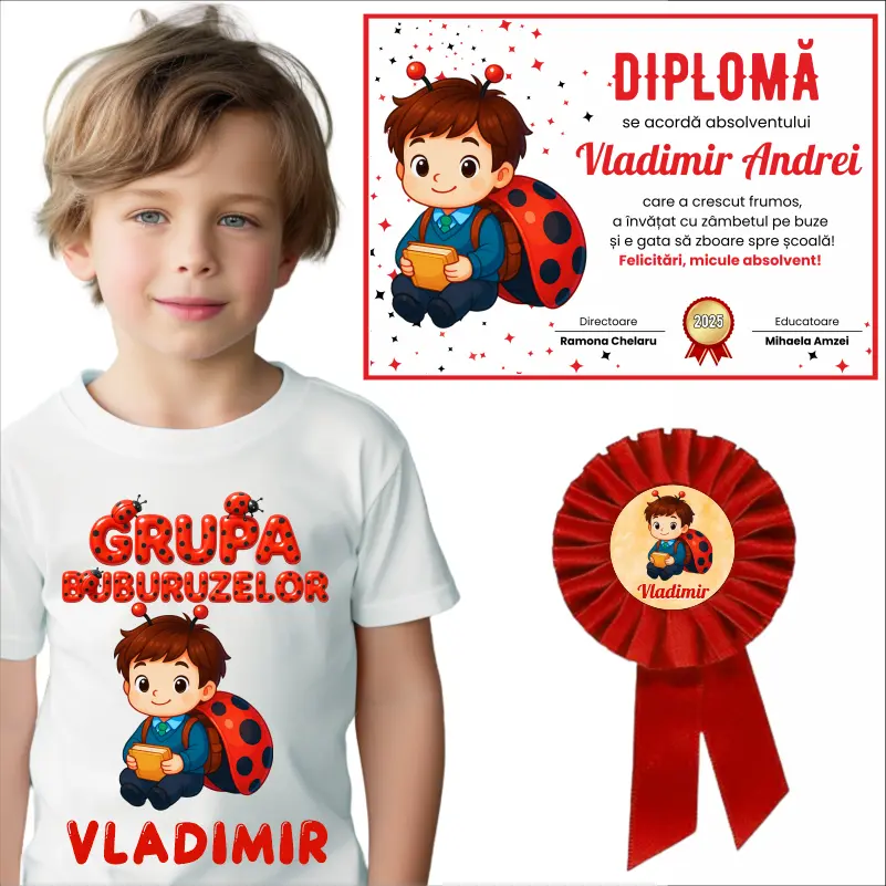Absolvire Gradinita - set-absolvire-pentru-grupa-buburuzelor-personalizat