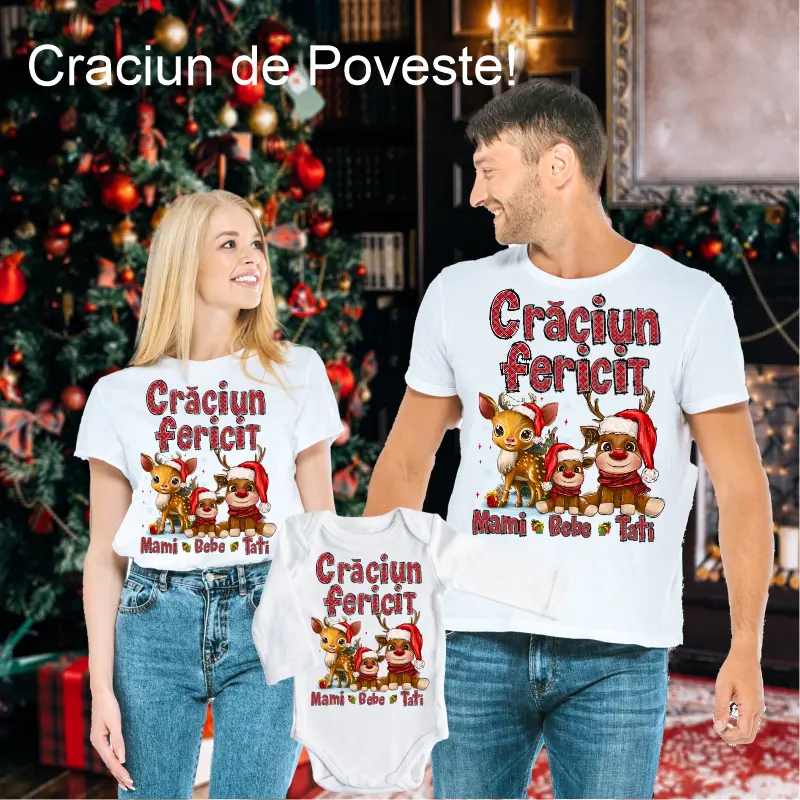 Cadouri de Craciun - Set-de-tricouri-Craciun-Fericit