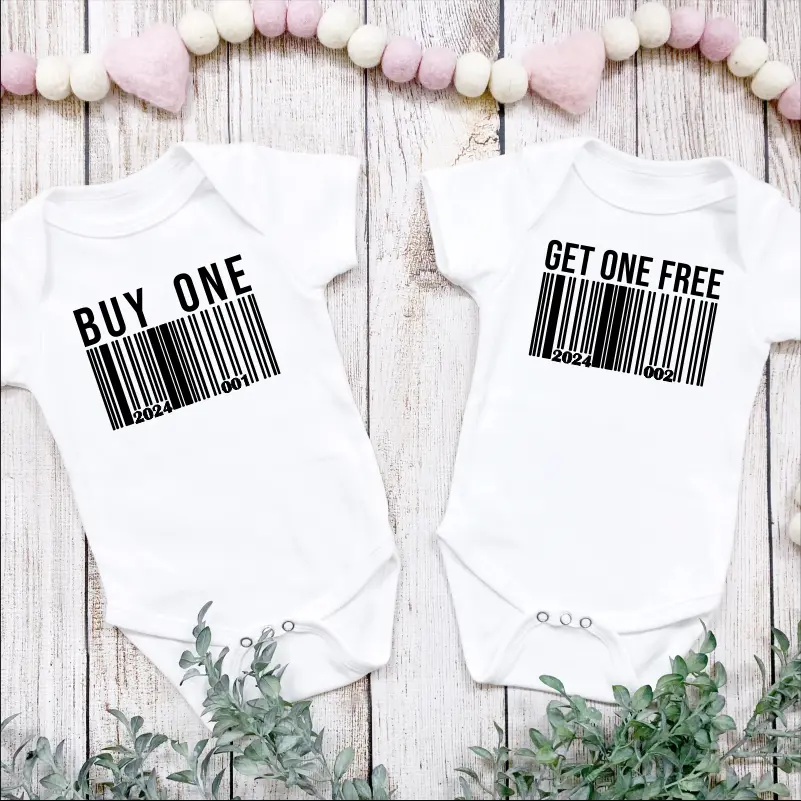 Body bebelusi personalizate - Set-Gemeni-Body-personalizat-cu-mesajul-Buy-One-Get-One-Free
