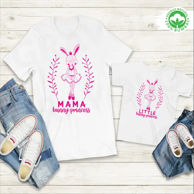 Set tricouri personalizate pentru mama si fiica "Bunny Princess"  [0]