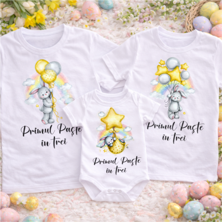 Tricouri Paste Familie - Set-tricouri-familie-Primul-Paste-in-trei