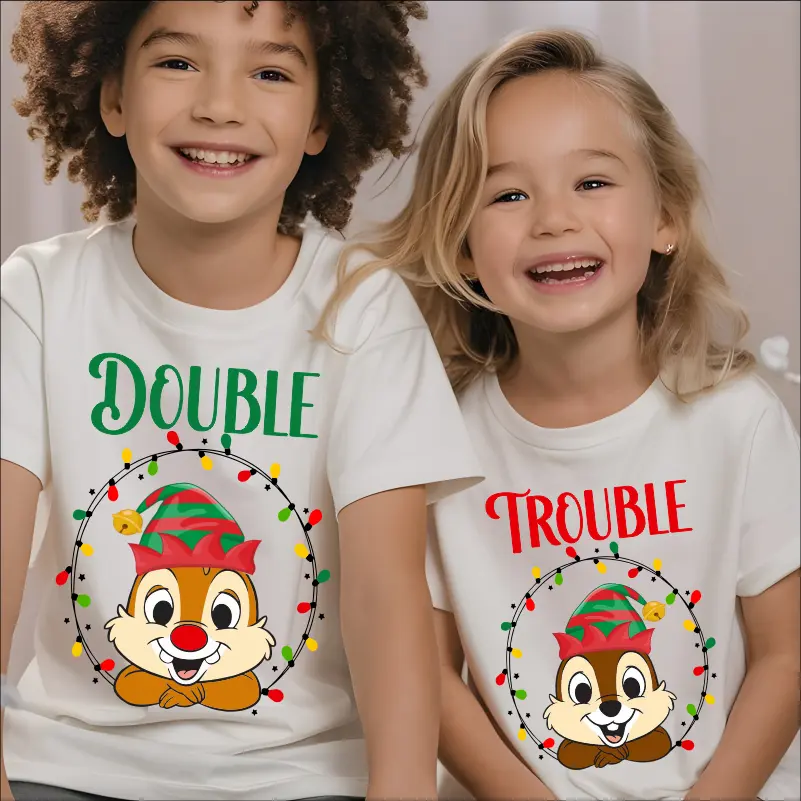 Articole de Craciun - set-tricouri-personalizate-craciun-pentru-frati-double-trouble