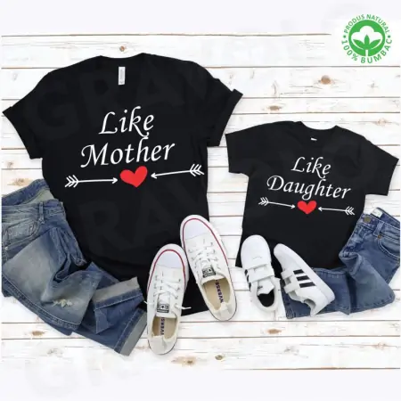 Set tricouri personalizate pentru mama si fiica "like mother, like daughter"  [1]