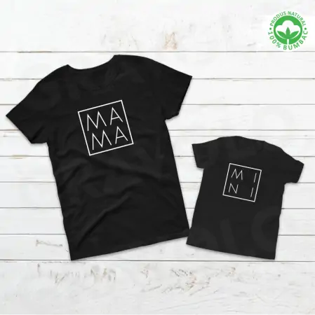 Set tricouri personalizate pentru mama si fiica "Mama, Mini" minimal [3]