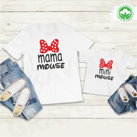 Set tricouri personalizate pentru mama si fiica "Mama mouse, Mini mouse"  [3]