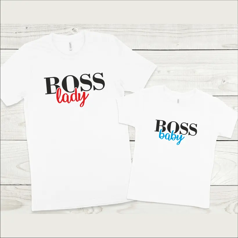 Set tricouri personalizate pentru mama si fiu "Boss lady, Boss baby" [1]