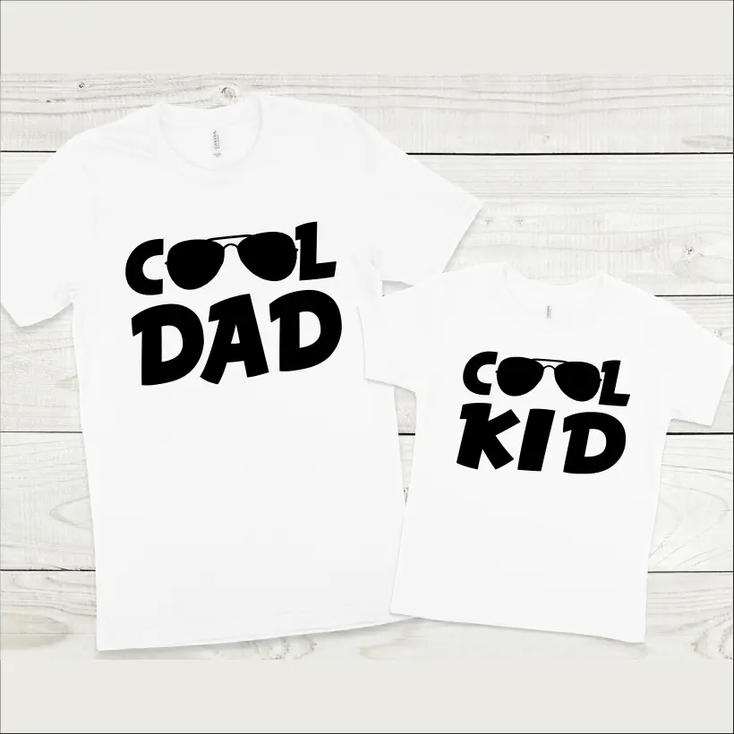 Set tricouri personalizate pentru tata si fiu "Cool Dad, Cool Kid" [1]