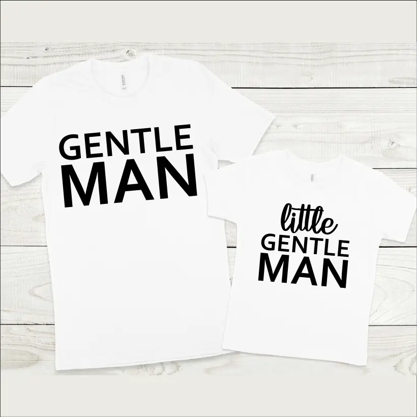 Set tricouri personalizate pentru tata si fiu "little Gentle Man" [0]
