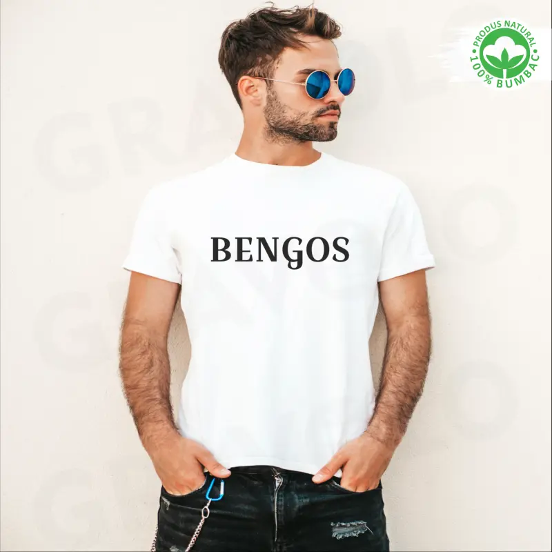 Tricou alb personalizat: "BENGOS" (barbat) [0]