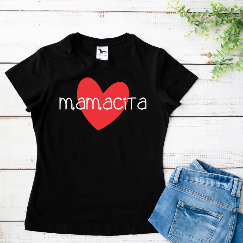 Tricou alb personalizat: "Mamacita" (damă) [2]