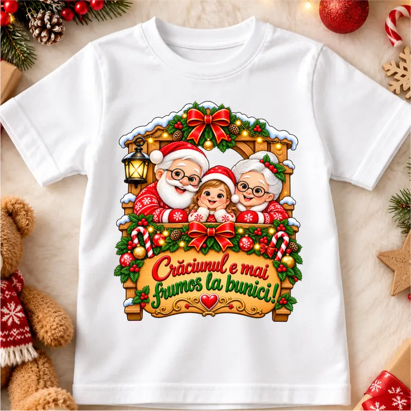 Cadouri de Craciun Pentru Copii - tricou-fete-craciun-mai-frumos-la-bunici