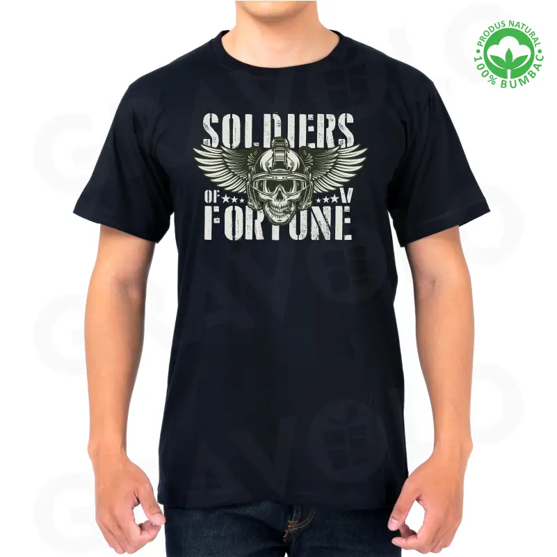 Tricou negru personalizat: "Soldiers of Fortune" army  [0]