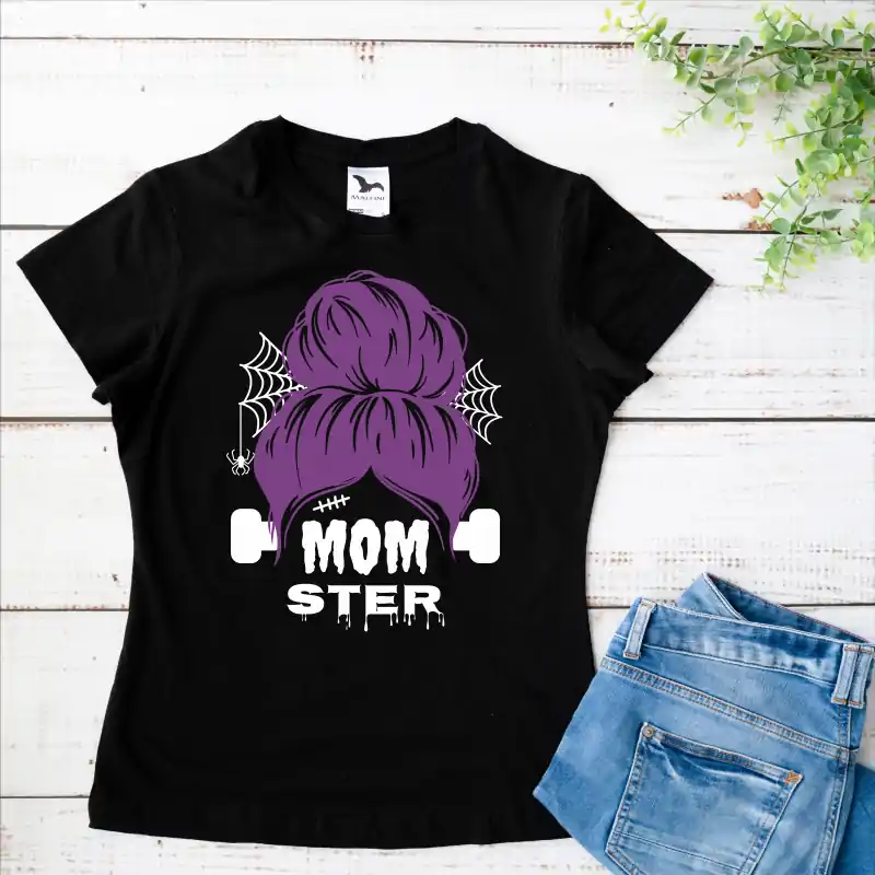 Tricou-pentru-mamica-cu-tematica-Halloween-cu-mesajul-amuzant-"MOMSTER" [1]