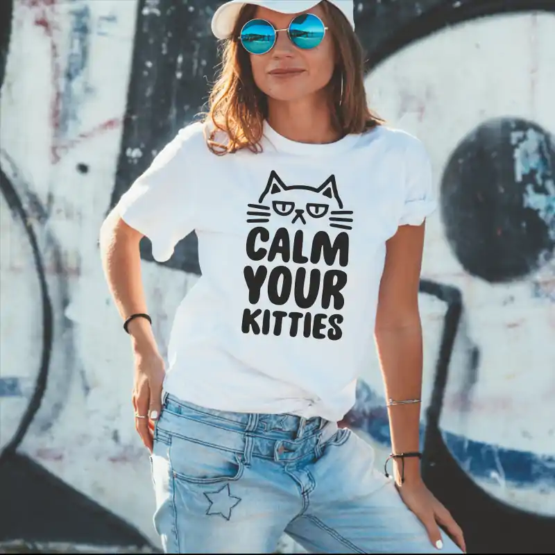 Tricou personalizat: "Calm Your Kitties" (damă) [3]