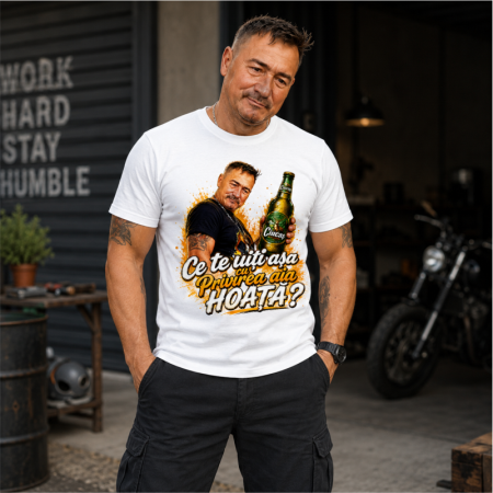 Tricou Personalizat „Ce te uiți așa cu privirea aia HOAȚĂ?” – Colecția OUU TATIII [1]