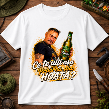 Produse Oou Tati - Tricou Personalizat „Ce te uiți așa cu privirea aia HOAȚĂ?” – Colecția OUU TATIII