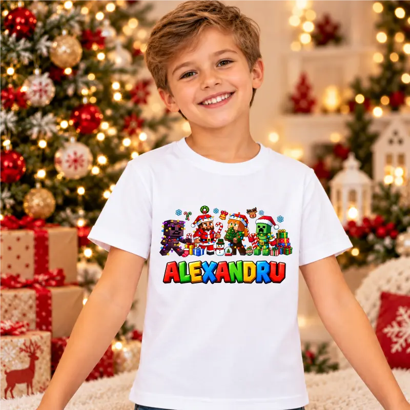 Cadouri de Craciun Pentru Copii - tricou-personalizat-copii-craciun-gaming-cu-nume