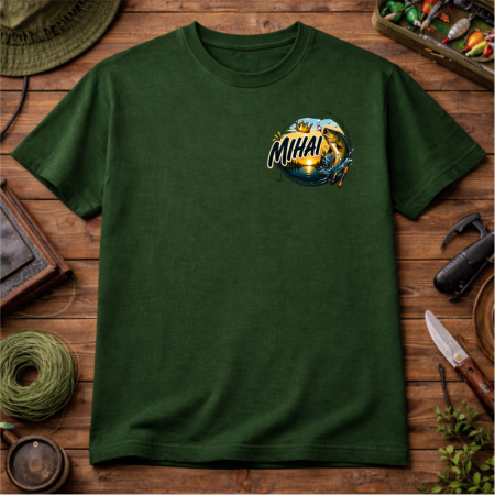Tricou Personalizat „Fin de Profesie, Pescar din Obsesie” cu Nume – Față și Spate [2]