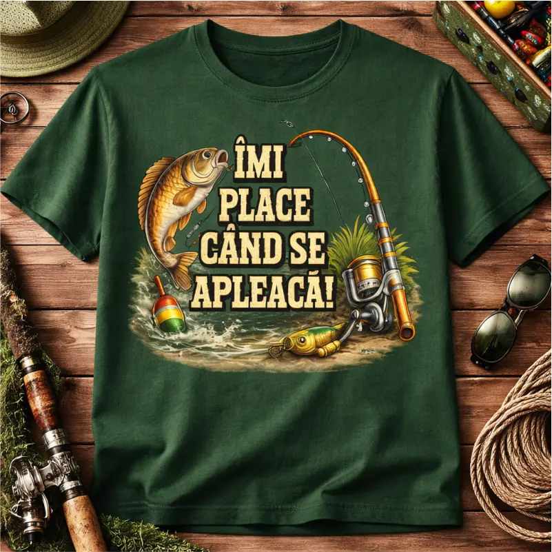Tricouri pentru pescari - TRICOU-PERSONALIZAT-IMI-PLACE-CAND-SE-APLEACA