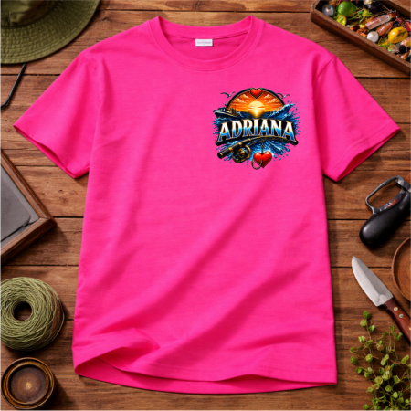 Tricou personalizat „Iubită de pescar” cu nume – cadou pentru iubita pescarului [3]