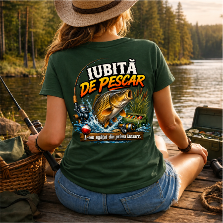 Tricouri pentru pescari - Tricou-personalizat-Iubită-de-pescar–model-funny-cu-nume