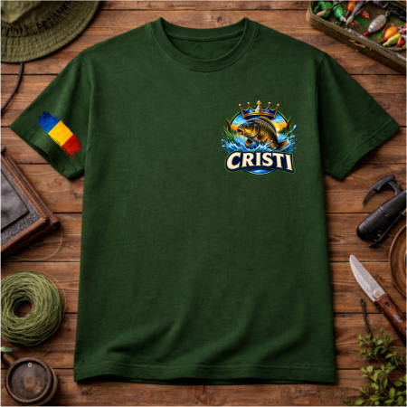Tricou Personalizat pentru Pescari „Regele Bălții” cu Nume – Față și Spate [4]