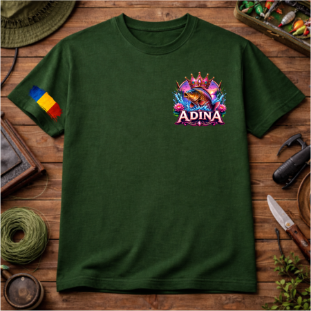 Tricou Personalizat pentru Pescărițe „Regina Bălții” cu Nume – Față și Spate [4]
