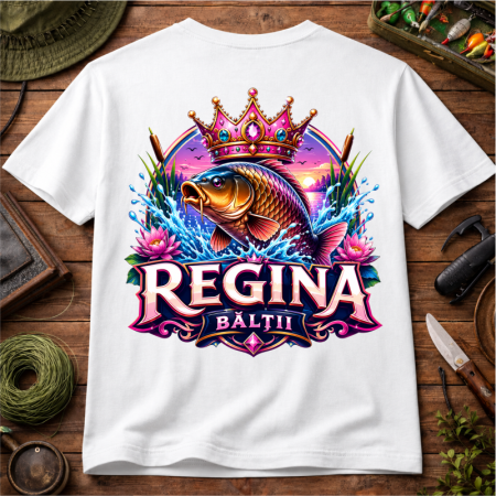 Tricou Personalizat pentru Pescărițe „Regina Bălții” cu Nume – Față și Spate [2]