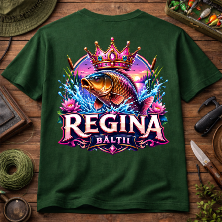 Tricou Personalizat pentru Pescărițe „Regina Bălții” cu Nume – Față și Spate [5]